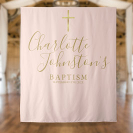 Taufe Christening Blush Rosa Foto Hintergrund Wandteppich