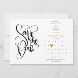 Taufe Christening Calendar Gold Herz Save The Date