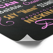 Taufe Christening Chalkboard Zeichen für Mädchen Poster (Ecke)