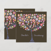 Taufe Christening Circle Tree Retro Einladung (Vorne/Hinten)