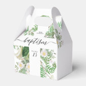 Taufe Christening Cross Green Gender Neutral Geschenkschachtel (Vorderseite)