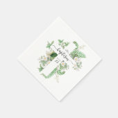 Taufe Christening Cross Green Gender Neutral Serviette (Ecke)