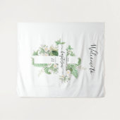 Taufe Christening Cross Green Willkommenszeichen Wandteppich (Vorderseite (Horizontal))