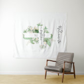 Taufe Christening Cross Green Willkommenszeichen Wandteppich (Beispiel (Horizontal))