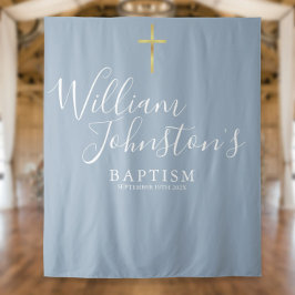 Taufe Christening Dusty Blue Foto Hintergrund Wandteppich