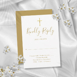 Taufe Christening Erste heilige Kommunion Gold RSVP Karte