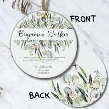 Taufe Christening Eukalyptus Blätter Godvater