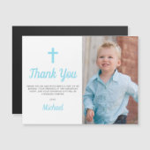 Taufe Christening Foto Magnet Danke Karte (Vorne/Hinten)