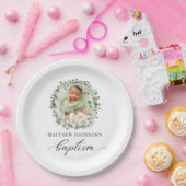 Taufe Christening Foto Rose Bloral Pappteller (Party)