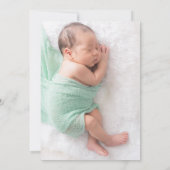 Taufe Christening Foto Rose Blumengold Dankeskarte (Rückseite)