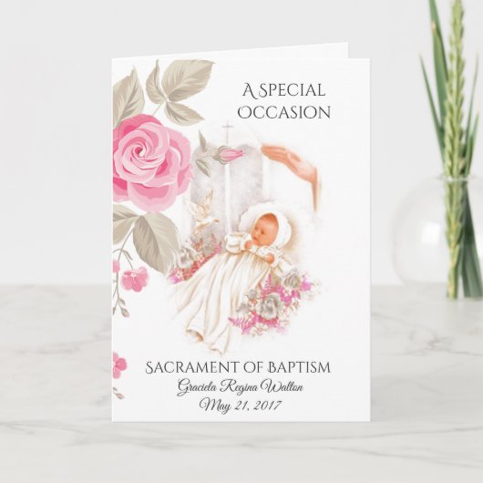 Taufe Christening Girl Christliche Einladung (Vorderseite)