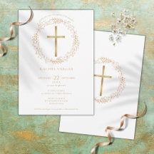 Taufe Christening Gold Cross Bloral