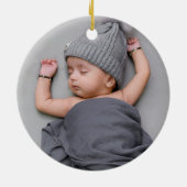 Taufe Christening Golden Blue Eukalyptus Blume Keramik Ornament (Hinten)