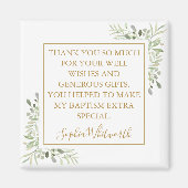 Taufe Christening Greenerenery Vielen Dank Magnet (Vorne)