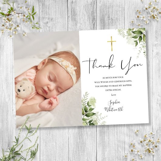 Taufe Christening Greenerity Foto Script Dankeskarte