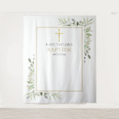 Taufe Christening Greenerity Foto Stand Hintergrun Wandteppich (Vorderseite)