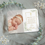 Taufe Christening Greenery Foto Vielen Dank Magnet<br><div class="desc">Goldene Signatur Taufe Foto Dank Magnet. Personalisieren Sie mit Ihrem Foto und besonderen Taufe oder Taufen Dankeschön in schicker Goldschrift auf diesem modernen eleganten Design. Entwickelt von Thisisnotme©</div>