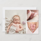 Taufe Christening Grüne Foto Collage Dankeskarte (Rückseite)