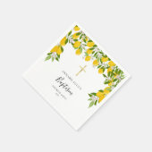 Taufe Christening Lemons Blossom Blumengestein Serviette (Ecke)