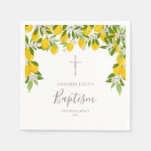 Taufe Christening Lemons Blossom Blumengestein Serviette (Vorderseite)