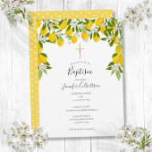 Taufe Christening Lemons floral Elegant Moderne Einladung