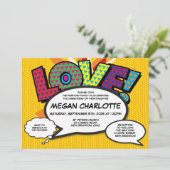 Taufe Christening Liebe Modernes Fun Comic Einladung (Stehend Vorderseite)