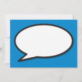 Taufe Christening Modern Fun Blue Comic Einladung (Rückseite)