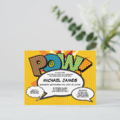 Taufe Christening Modern Fun Speech Bubbles Einladungspostkarte (Stehend Vorderseite)