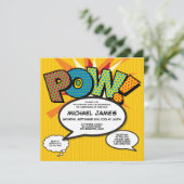 Taufe Christening Modernes Comic Buch Pop Kunst Einladung (Stehend Vorderseite)