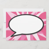 Taufe Christening Modernes Comic Buch Rosa Einladung (Rückseite)