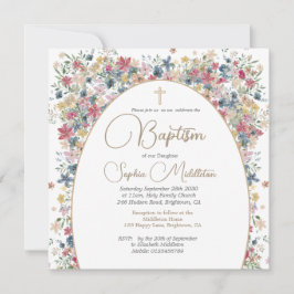 Taufe Christening Persönliche Foto Field Blume Einladung