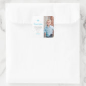 Taufe Christening Religious Boy Foto Quadratischer Aufkleber (Tasche)
