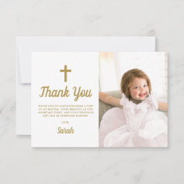 Taufe Christening Religious Pink Girl Foto Dankeskarte