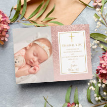 Taufe Christening Rose Gold Glitter Foto
