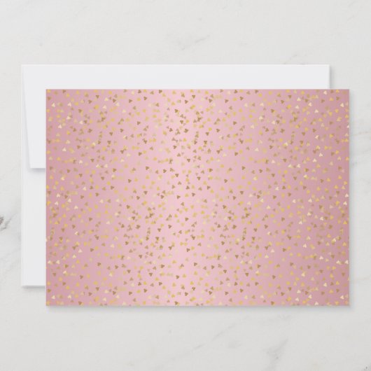 Taufe Christening Rose Gold Hearts Foto Einladung (Rückseite)