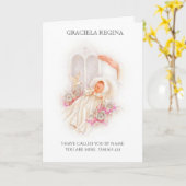 Taufe Christening Scriptural Baby Girl Rose Karte (Gelbe Blume)