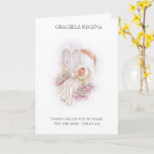 Taufe Christening Scriptural Baby Girl Rose Karte (Gelbe Blume)