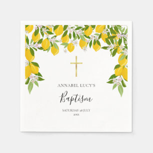 Taufe Christening Zitronen Blüten Floral Serviette