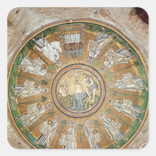 Taufe Christi 2 Quadratischer Aufkleber (Vorderseite)
