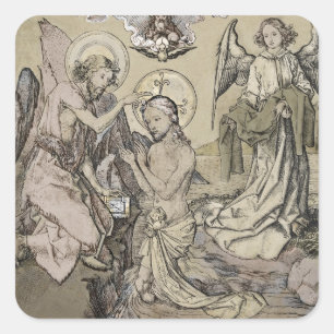 Taufe Christi die taufe Christo Quadratischer Aufkleber