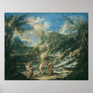 Taufe Christi - Ein Kunstposter von A. Magnasco Poster