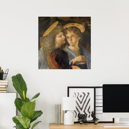 Taufe Christi Engel von Leonardo da Vinci Poster (Heimbüro)