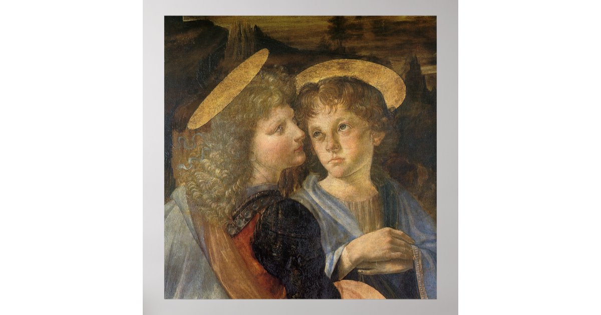 Taufe Christi Engel von Leonardo da Vinci Poster Zazzle.de