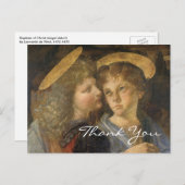 Taufe Christi (Engel) von Leonardo da Vinci Postkarte (Vorne/Hinten)