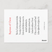 Taufe Christi-Gebetskarte Postkarte (Rückseite)