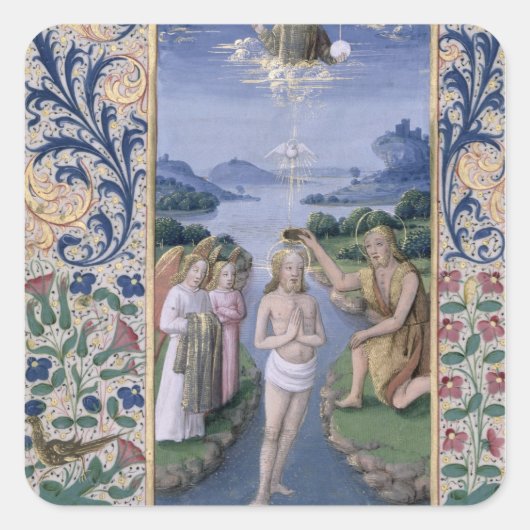 Taufe Christi Quadratischer Aufkleber (Vorderseite)
