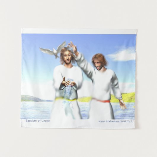 Taufe Christi Tapestry Wandteppich (Vorderseite (Horizontal))