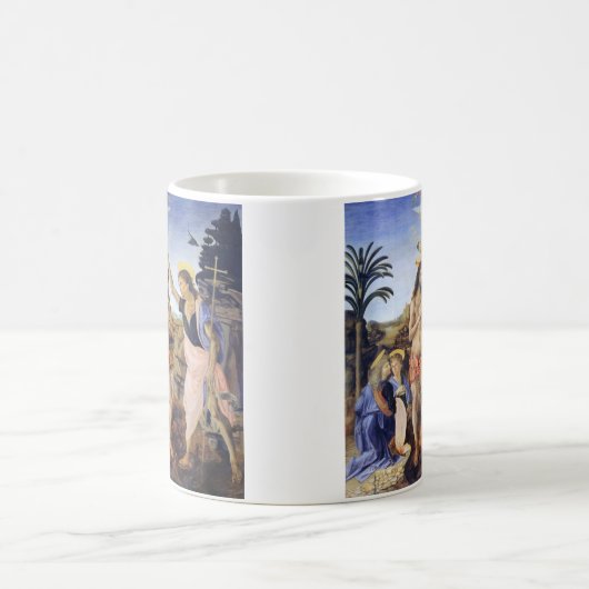 Taufe Christi von Verrocchio, Leonardo da Vinci Kaffeetasse (Mittel)