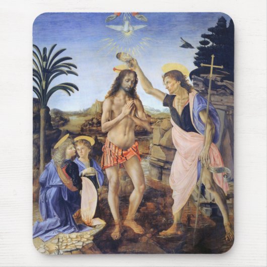 Taufe Christi von Verrocchio, Leonardo da Vinci Mousepad (Vorne)