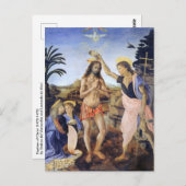 Taufe Christi von Verrocchio, Leonardo da Vinci Postkarte (Vorne/Hinten)
